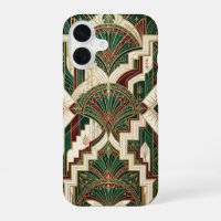 Art Deco Emerald & Gold Geometric Pattern