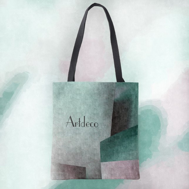 Art Deco Emerald Green Rose Abstract Customisable Tote Bag (Creator Uploaded)