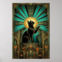 Art Deco Emerald Halo Emerald Throne Cat