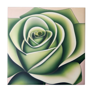 Art Deco Emerald Rose Tile