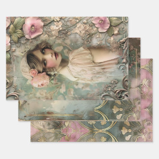 Art Deco Esthetics Heavy Weight Decoupage Wrapping Paper Sheet