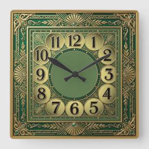 Art Deco Extra Square Wall Clock