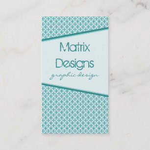 Art Deco Fab Business Card, Teal Card