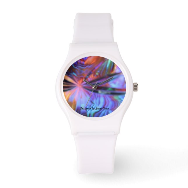 Art Deco Face Black Strap Watch (Front)