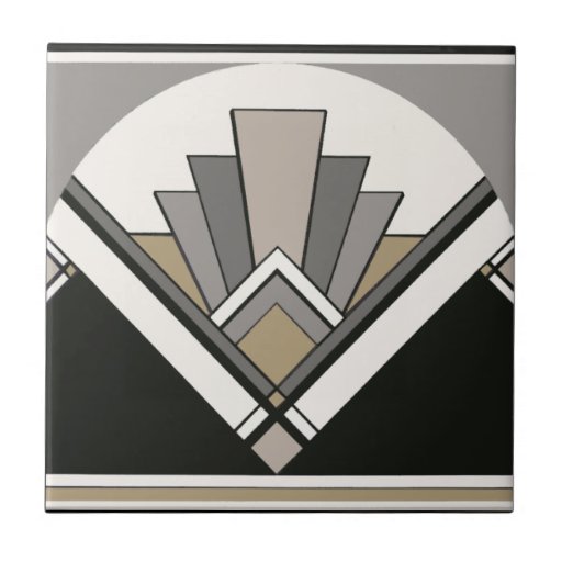 Image of Art Deco Fan Bathroom Or Kitchen Tile