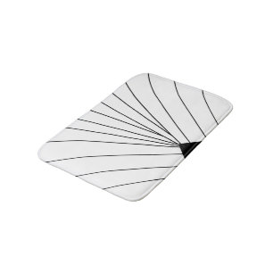 Art Deco Fan Design Black And White Bath Mat