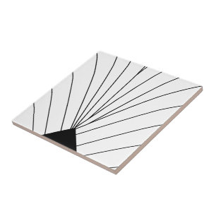 Art Deco Fan Design Black And White Tile