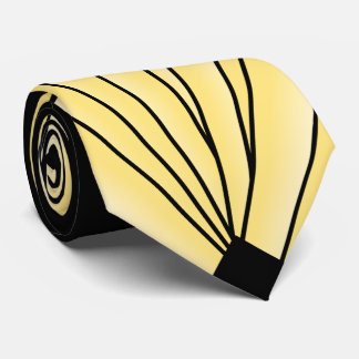 Art Deco Fan Design Gold Neck Tie