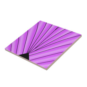 Art Deco Fan Design Purple Tile