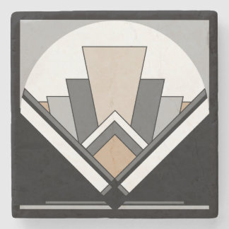 Art Deco Fan Expression Stone Coaster
