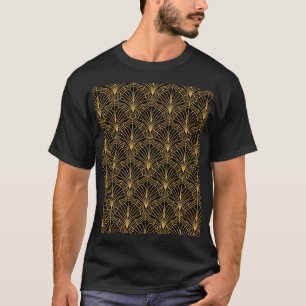 Art Deco Fan: Geometric Yellow Black T-Shirt