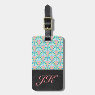 Art Deco Fan Miami Repeat Pattern Luggage Tag