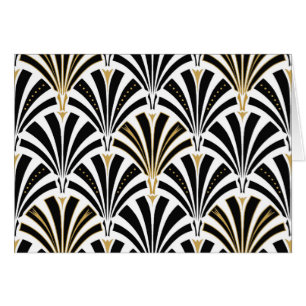 Art Deco fan pattern - black and white