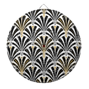 Art Deco fan pattern - black and white Dartboard