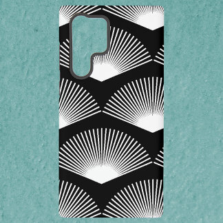 Art Deco Fan Pattern Black and White Samsung Galaxy Case