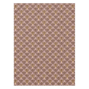 Art Deco fan pattern - chocolate on pink Tablecloth