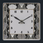 Art Deco Fan Pattern - Grey and Black<br><div class="desc">The pattern I am using again to make a wall clock. It is also the pattern on a cushion in my store. This is a typical art deco fan design and actually makes a lovely clock for your home. It would look good with sympathetic decor or on a plain wall....</div>