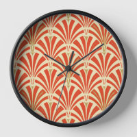 Art Deco fan pattern - mandarin orange