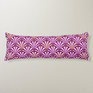 Art Deco fan pattern - orchid and purple Body Cushion