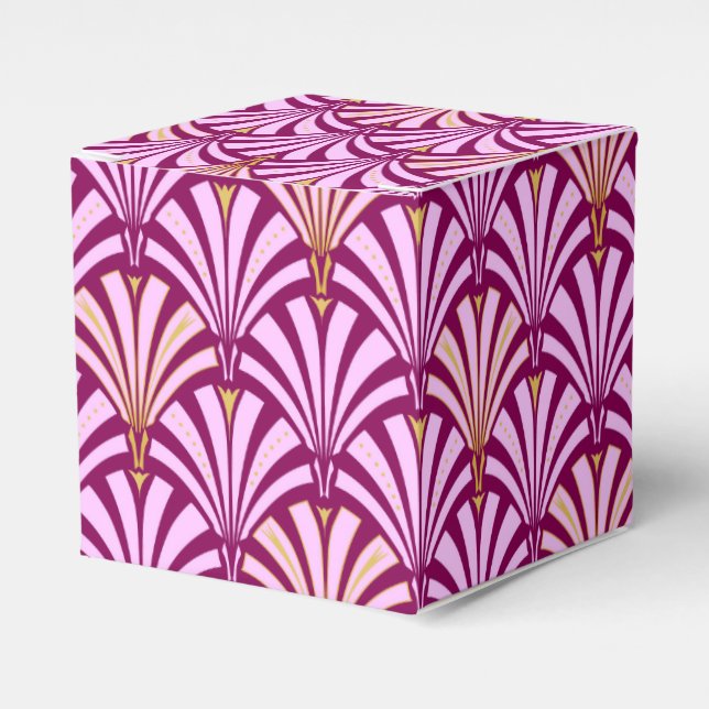 Art Deco fan pattern - orchid and purple Favour Box (Front Side)