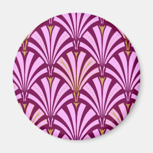 Art Deco fan pattern - orchid and purple Magnet