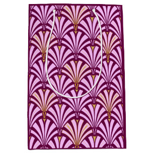 Art Deco fan pattern - orchid and purple Medium Gift Bag