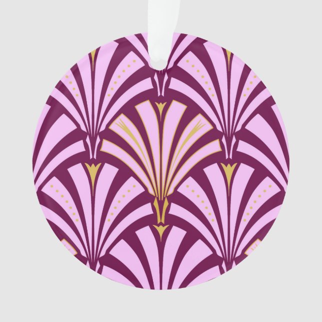 Art Deco fan pattern - orchid and purple Ornament (Front)