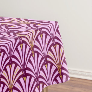 Art Deco fan pattern - orchid and purple Tablecloth