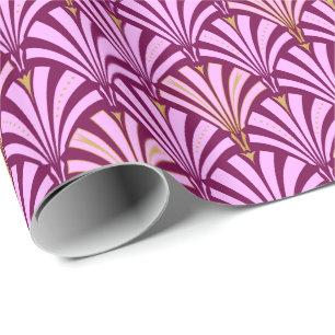 Art Deco fan pattern - orchid and purple Wrapping Paper