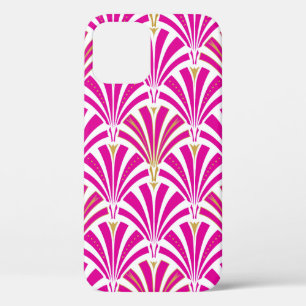 Art Deco fan pattern - peppermint pink iPhone 12 Pro Case