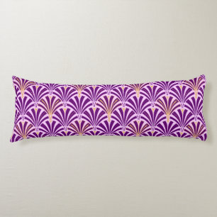 Art Deco fan pattern - purple and orchid Body Cushion