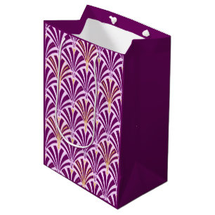 Art Deco fan pattern - purple and orchid Medium Gift Bag