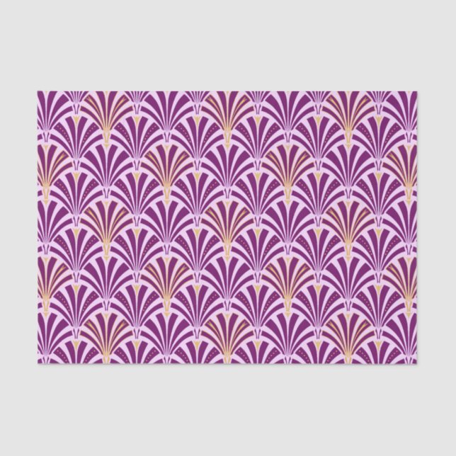 Art Deco fan pattern - purple and orchid Tissue Paper (Front)