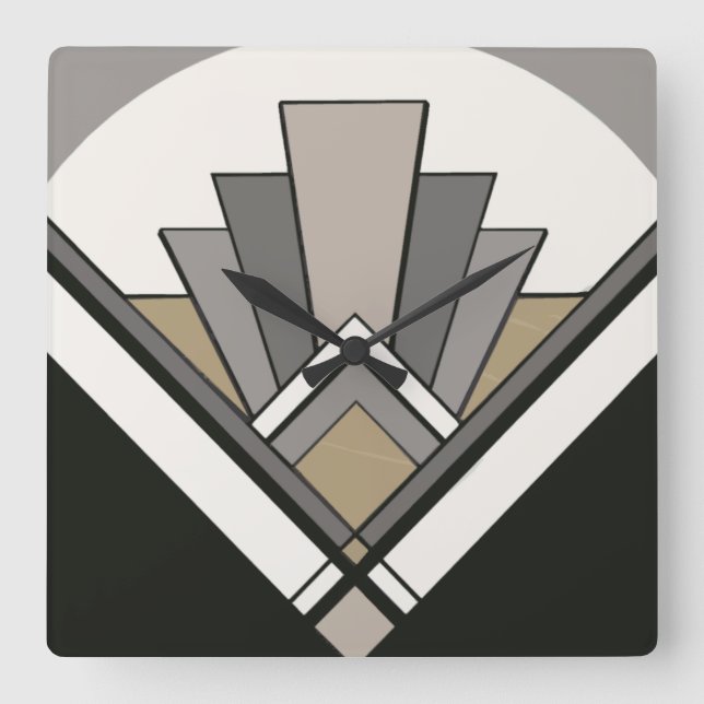 Art Deco Fan Tile Clock (Front)