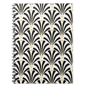 Art Deco Fans Custom Pattern Notebook