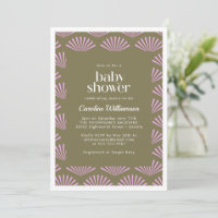Art Deco Fans in Olive and Lilac Baby Shower