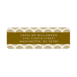Art Deco Fans Ivory Gold Shower Return Address