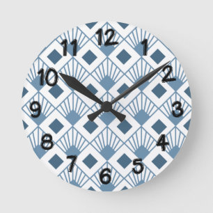 Art Deco Fans Round Clock