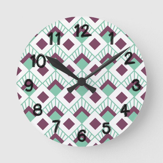 Art Deco Fans  Round Clock (Front)
