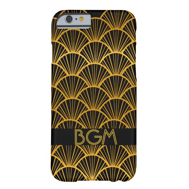 Art Deco Fans with Monogram Case-Mate iPhone Case (Back)
