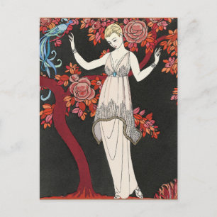 Art Deco fashion illustration by George Barbier Postcard