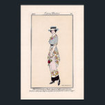 Art Deco Fashion Poster<br><div class="desc">Vintage fashion plate. Beautiful Paris fashion plate from 1912. Showing the pinnacle of French fashion in the early 19th century. Gorgeous pastel floral ensemble and matching hat - very pretty. This fashion plate would look lovely hanging in a bedroom or sewing room and would look amazing in a grouping of...</div>