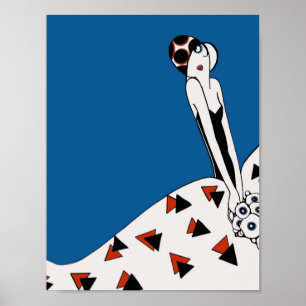 Art Deco Fashion Woman – Vintage Geometric Poster