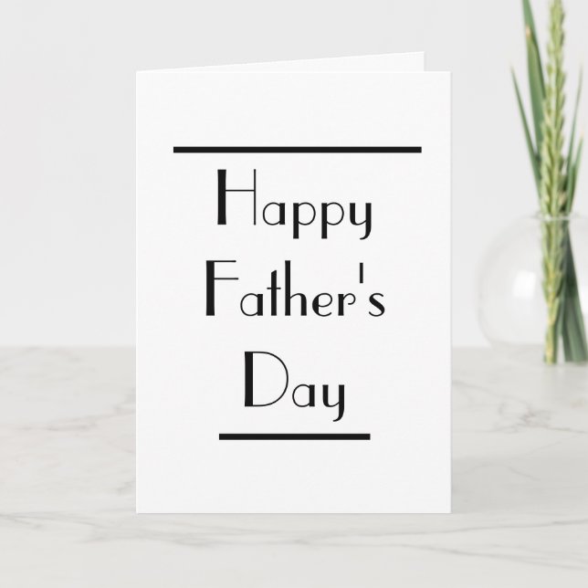 Art Deco Fathers Day Minimal Typography Card (Front)