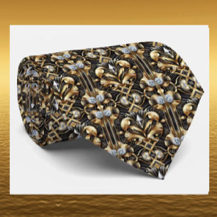 Art Deco Faux Silk Tie Luxury Gentleman's