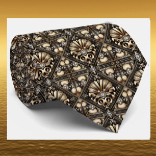 Art Deco Faux Silk Tie Luxury Gentleman's