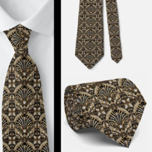 Art Deco Faux Silk Tie Luxury Gentleman's