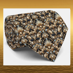 Art Deco Faux Silk Tie Luxury Gentleman's