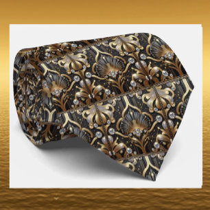 Art Deco Faux Silk Tie Luxury Gentleman's