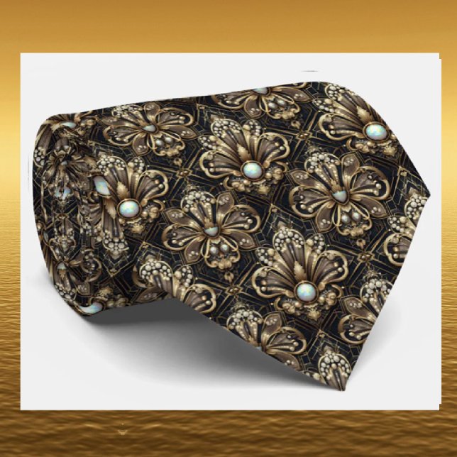Art Deco Faux Silk Tie | Luxury Gentleman's (Creator Uploaded)